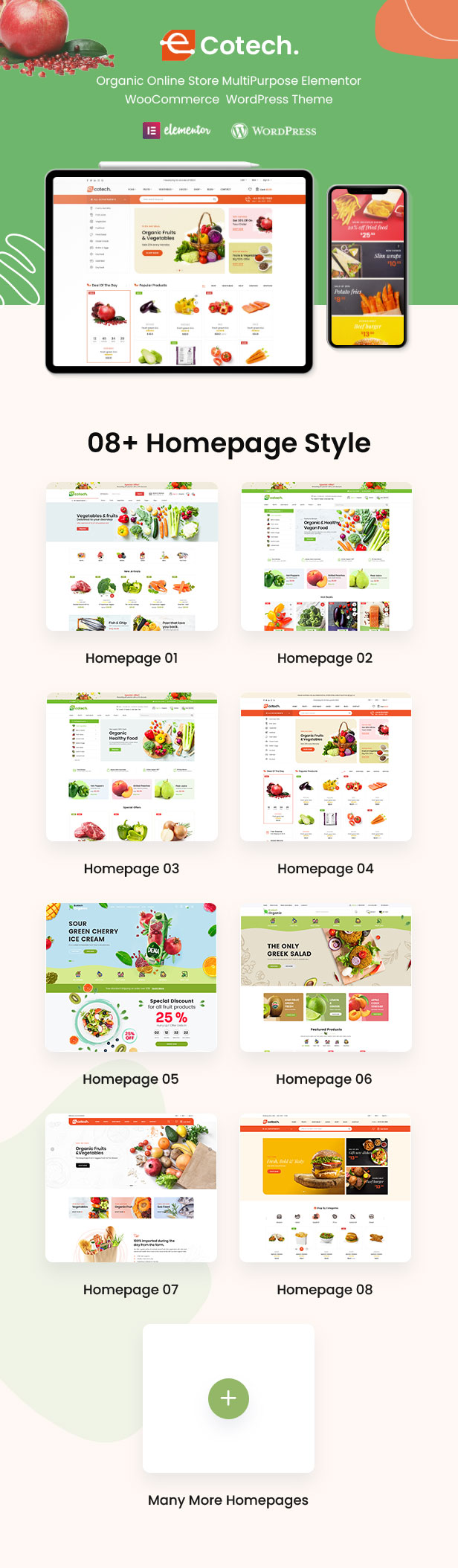 Ecotech – Organic, Food, Multipurpose WooCommerce Theme (RTL Supported)